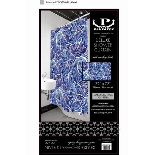 12 pieces of Blue Leaves Deluxe Shower Curtain