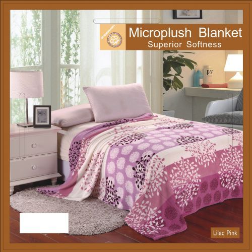 12 Pieces of Flower Print Blankets Twin Size Lilac Pink