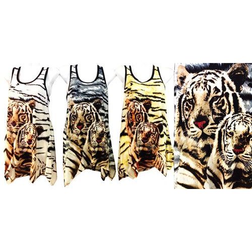 24 Pieces of Rhinestone Tank Tops/shirts With Twin Tiger Design