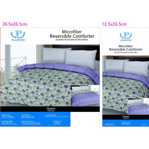 6 Pieces of Printed Reversible Comforter - Queen Microfiber