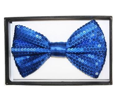48 Pieces of Blue Sequin Bow Tie 028