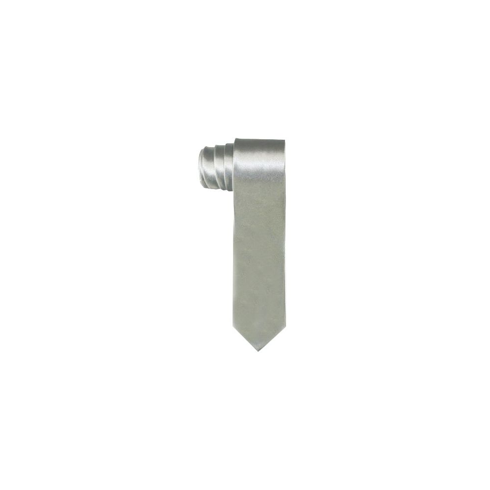 48 Pieces of Plain Solid Silver Slim Tie