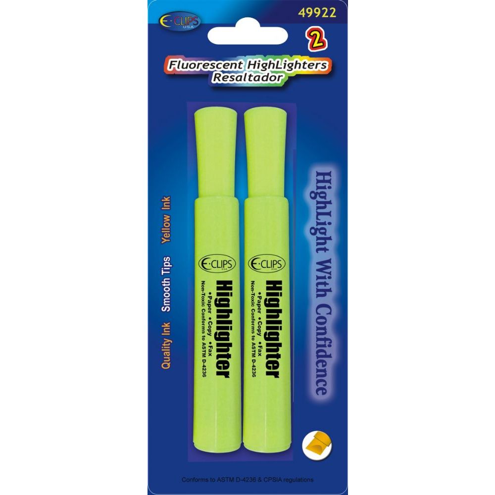 96 Pieces of 2 Pack Yellow High Lighter