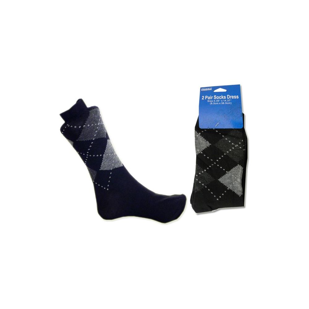 288 Pairs of Mens Classic Argyle Dress Socks, Sock Size 10-13