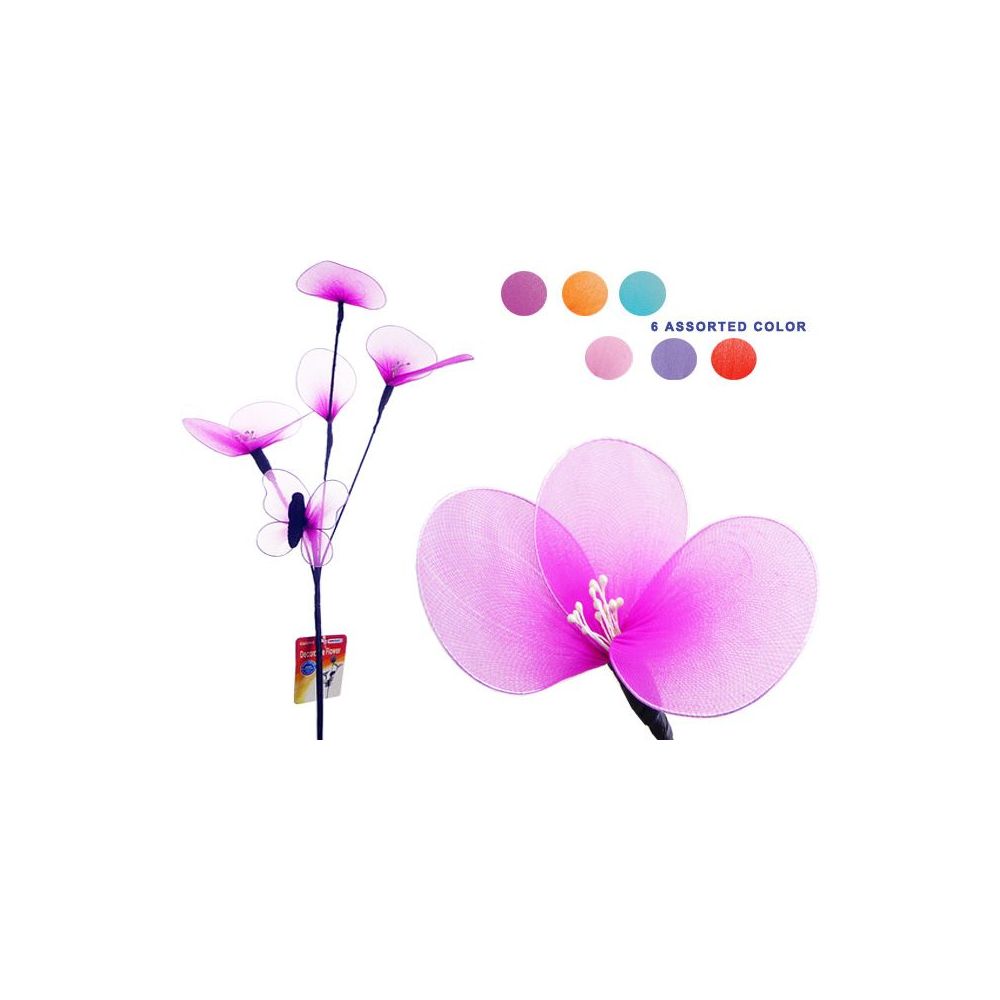 144 Pieces Silk Flower & Butterfly 60cm l2 - Artificial Flowers