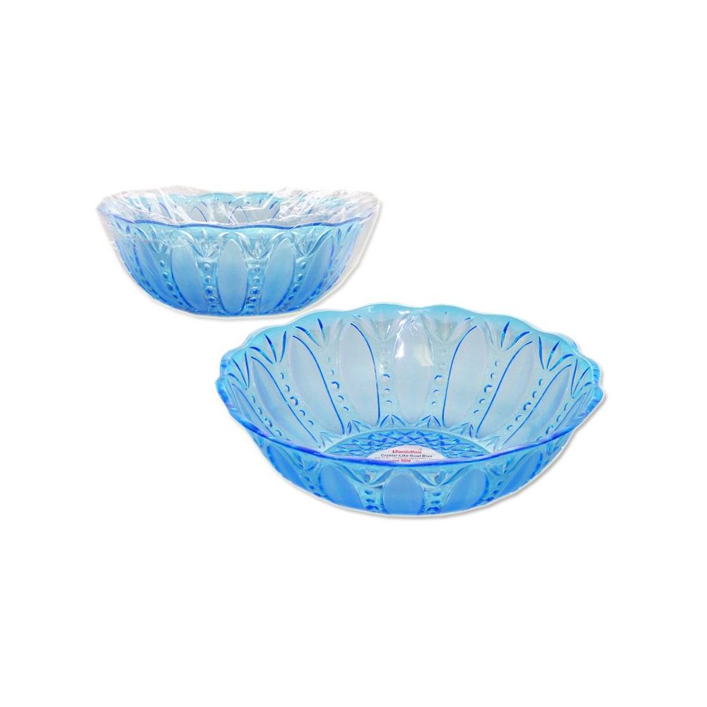 48 Wholesale Round Crystal Bowl Blue