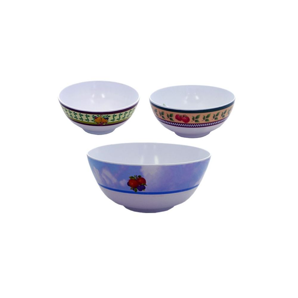 48 Wholesale Mela Bowl 8" Dia X 3.5" 3asstfruit Design