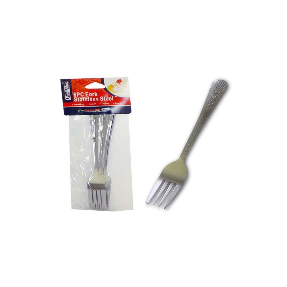 96 Wholesale Fork Stainless Steel 6pcs Smal