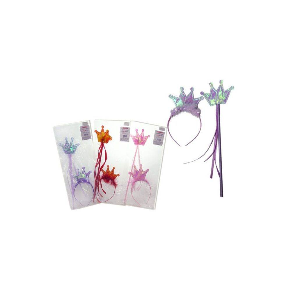 144 Wholesale Crown With Wand Princesspink Purple Red