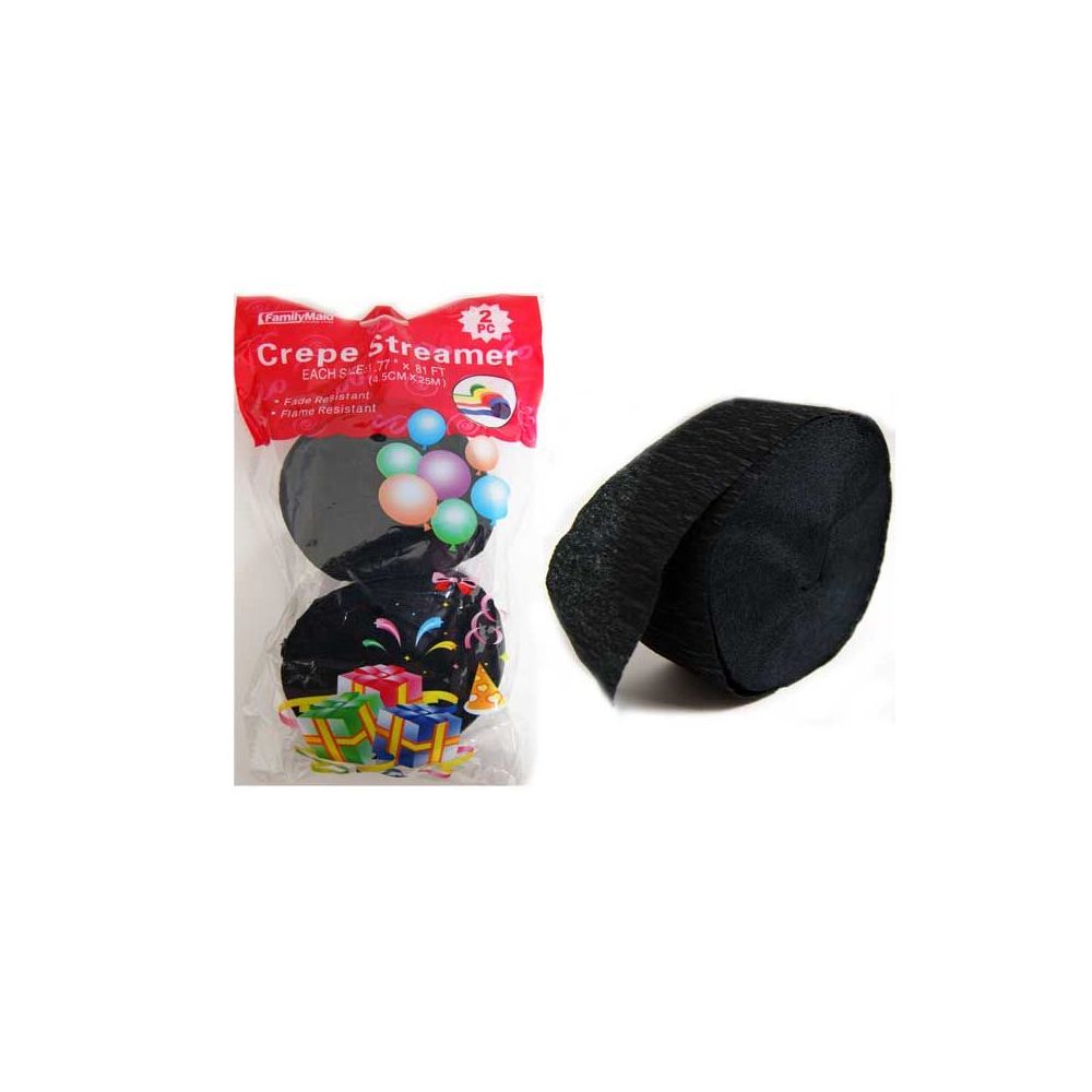 96 Pieces of Streamer 2pc Black Clr 1.77*81ft Packing 1/pc