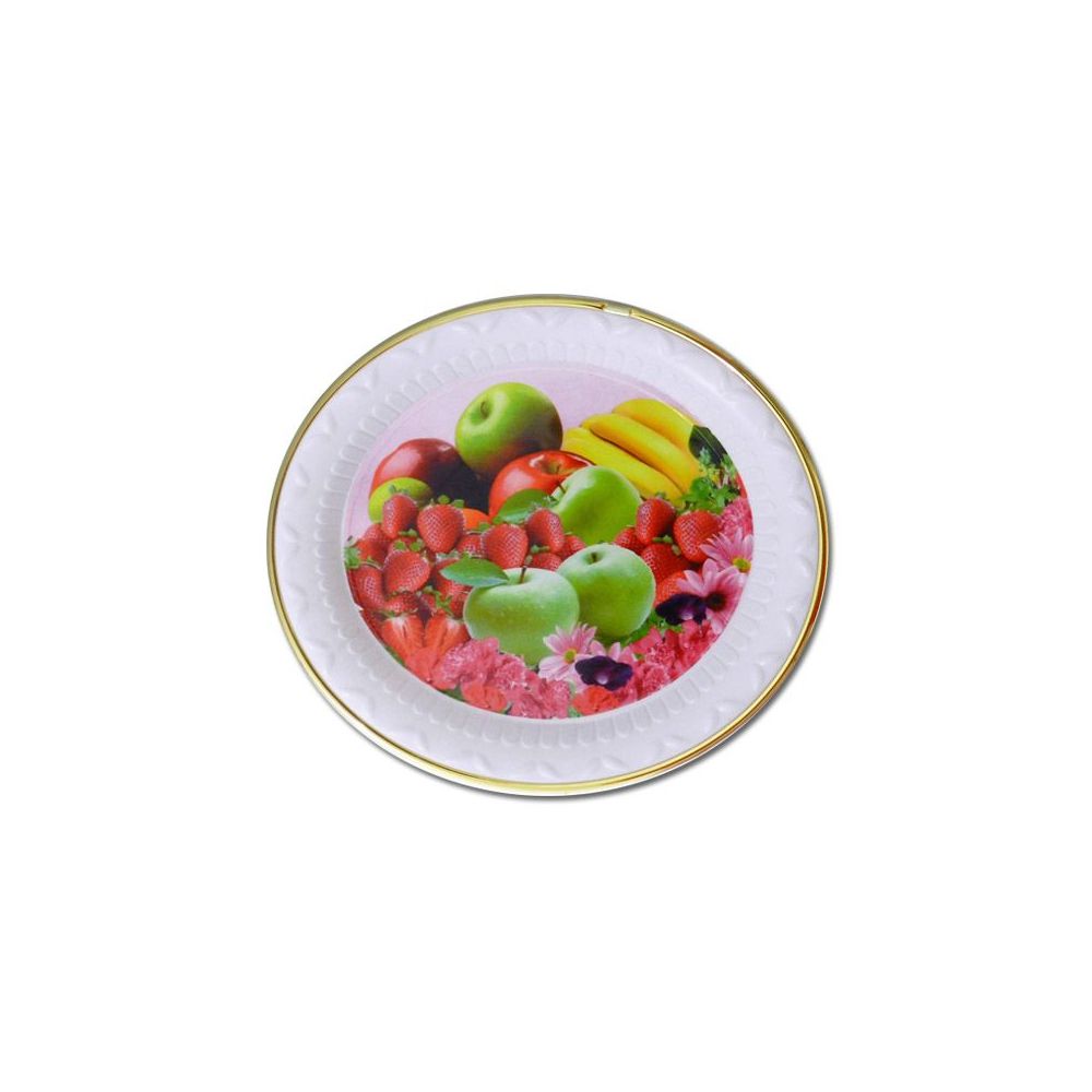 48 Pieces of Round Goldtrim Tray Fruit Design