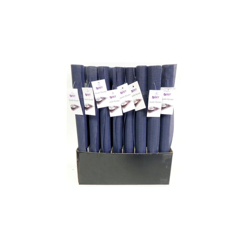 48 Pieces of Dark Blue Durable Pvc Placemats With Counter Display