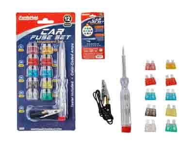 144 Wholesale 12pc Auto Fuse Set With Tester Pen