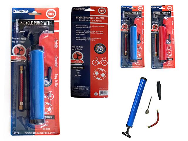 24 Pieces of 4 Piece Bicycle Pump With Adapters