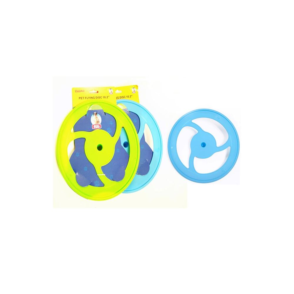 72 Wholesale Pet Flying Disc. 10.2" Dia. Blue, Green Clr
