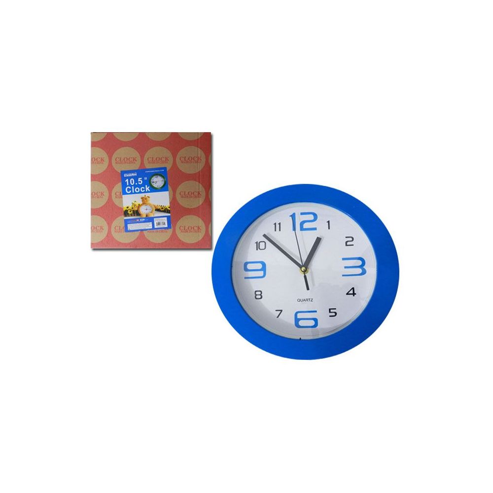 24 Wholesale Clock 10.5" 4asst Clr