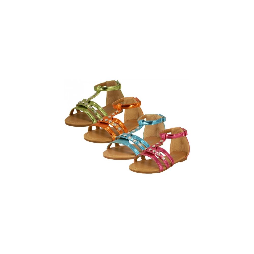 24 Pairs of Children's Rhinestone Studded Sandals