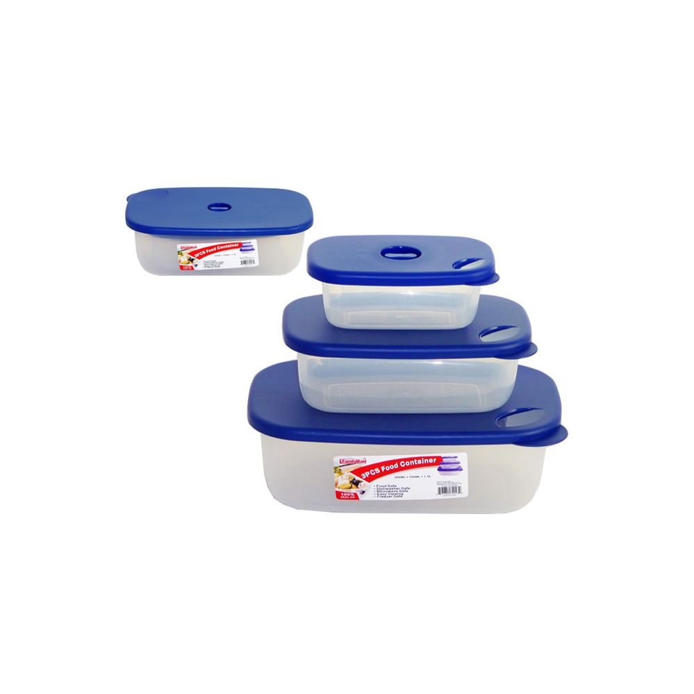 48 Wholesale 3pc Rectangle Food Containers