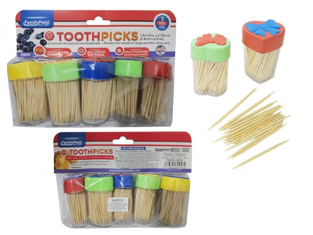 96 Pieces of 5 Piece Toothpicks With Dispensers