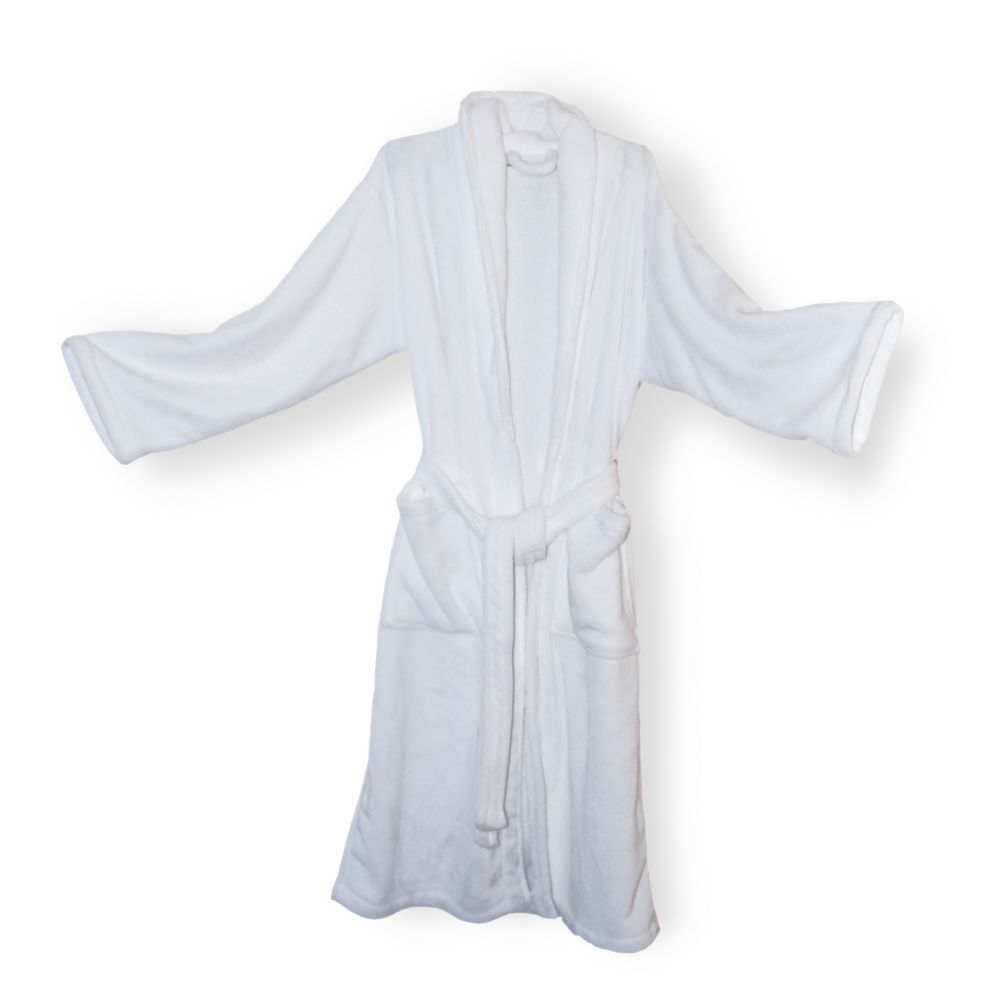 10 Pieces of Unisex Mink Touch Luxury Robe In White