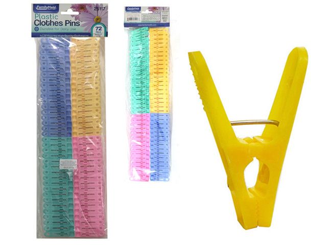 72 Pieces of 72pc Plastic Cloth Pegs
