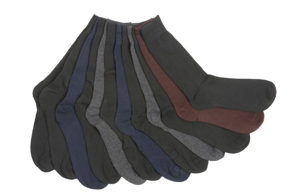 dark grey dress socks Dark gray high socks for men - 100% Cotton lisle main image 1