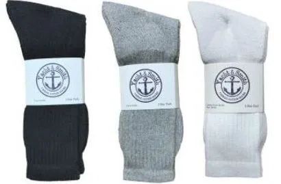 Yacht & Smith Men's Cotton Crew Socks Set Assorted Colors Black