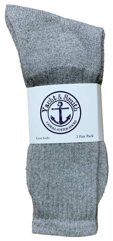 XPMY Men's Gray Athletic Socks 12 Pairs - Ankle/Quarter Length, Cotton Blend, Size 9-13