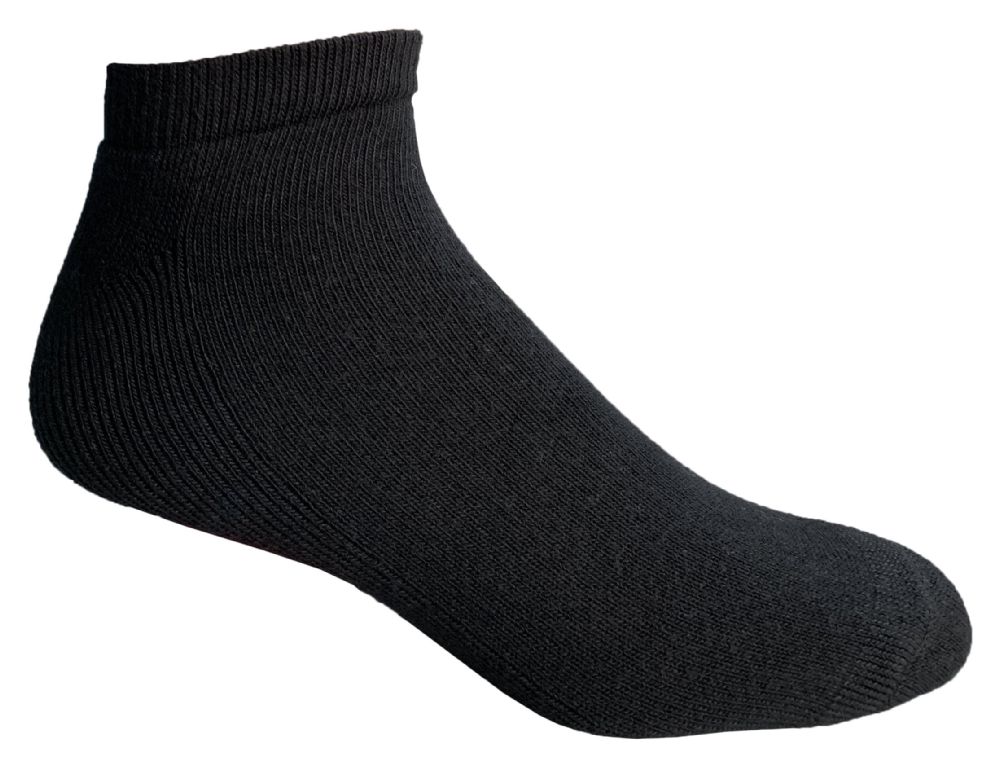Wholesale Yacht & Smith Men's No Show Ankle Socks, Cotton. Size 10-13 Black Bulk Pack