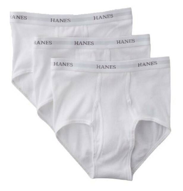 Wholesale Hanes Or Fruit Of The Loom Mens White Brief Size Large , Waist Size 36-38 Only