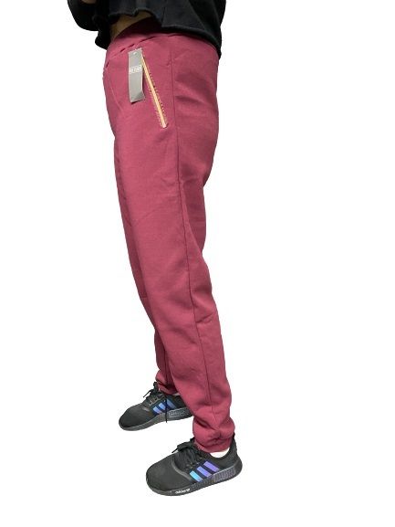 Wholesale Unisex Fleece Line With Zipper Side Pockets Assorted Sizes S-Xl Solid Burgundy