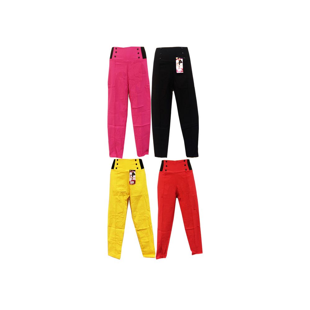 12 Wholesale Solid Color With Buttons Legging