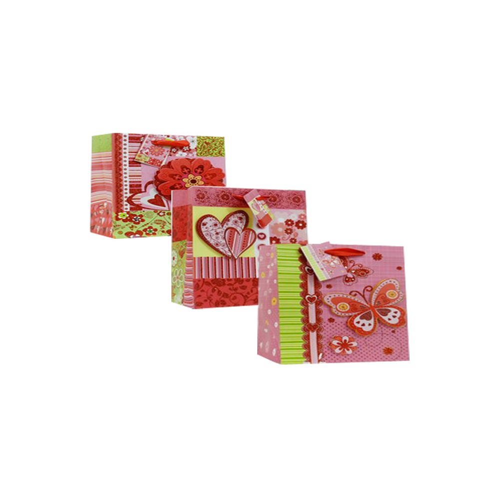 144 Pieces of Valentine Assorted Print Gift Bag