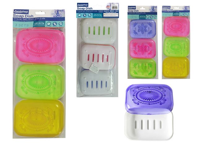 48 Pieces of 3 Piece Rectangle Soap Dish Holder