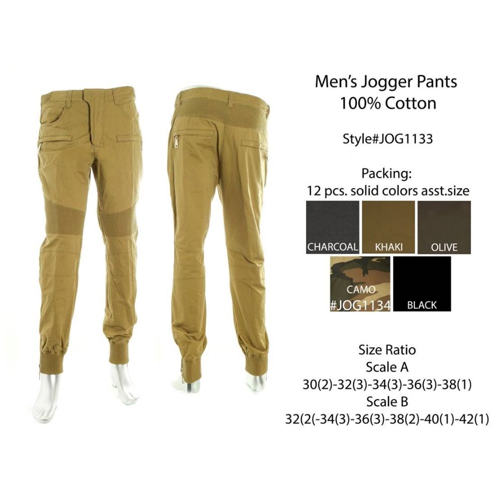 12 Pieces of Mens Jogger Pants 100% Cotton