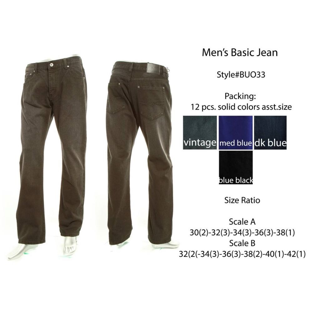 12 Wholesale Mens Basic Jeans