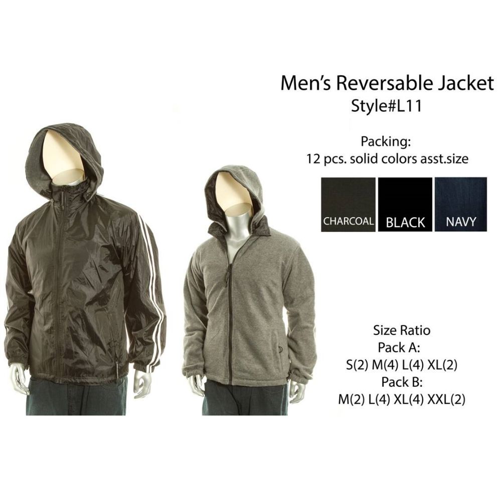 12 Pieces of Mens Reversible Jacket