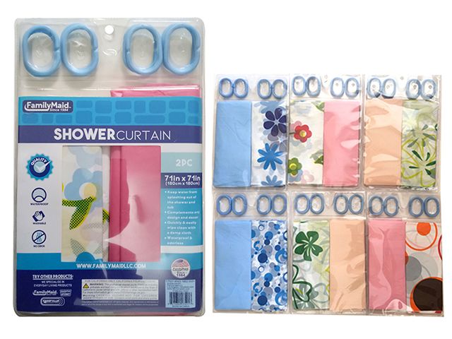 72 Pieces of 2pc Shower Curtain