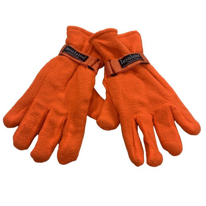 48 Pairs Men's Orange Fleece Gloves - Fleece Gloves
