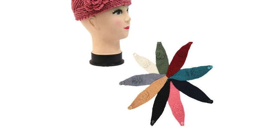 36 Pieces Ladies Fashion Head Band With Flower Accent - Headbands