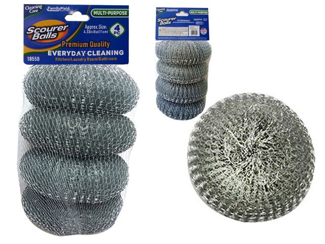96 Pieces of 4pc Stainless Steel Scourer Balls