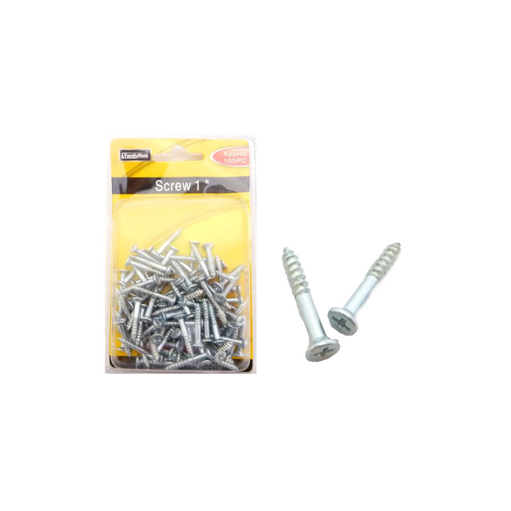 72 Pieces of Screw 1" 100pc Dou Blister