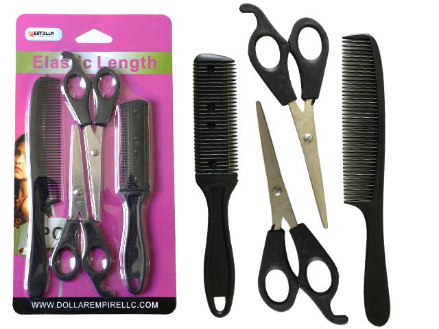 144 pieces of 4 Piece Cut Styling Set With Scissors Sheers And Comb