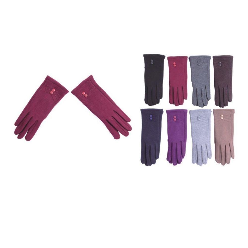 36 Wholesale Women's Fashion Fur Lined Cotton Glove