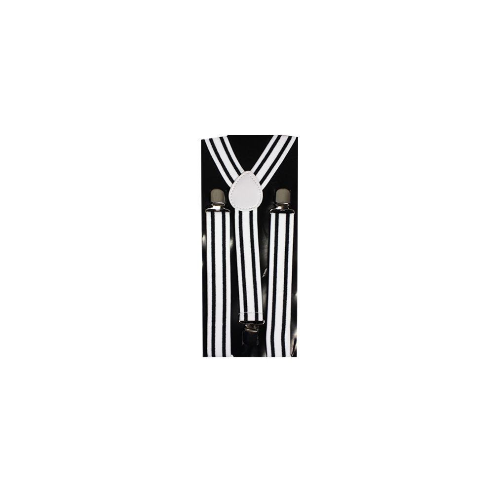 48 Pieces of Adult Black And White Striped Suspender