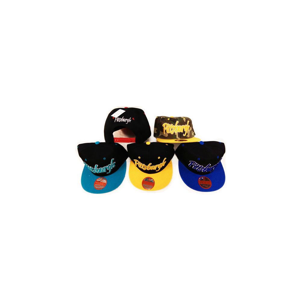 36 Pieces of Pittsburgh Flat Bill Snap Back Hats Caps