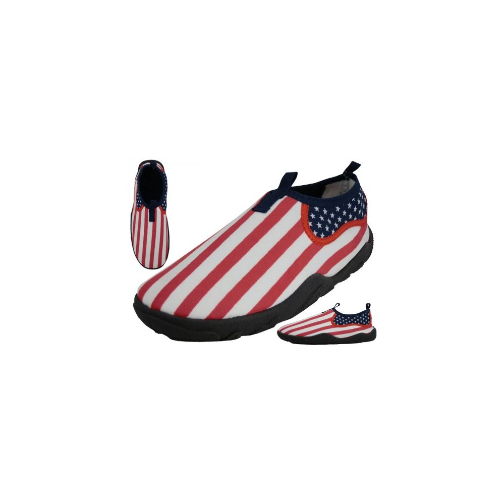 36 Wholesale Men's Us Flag Printed Water Shoes