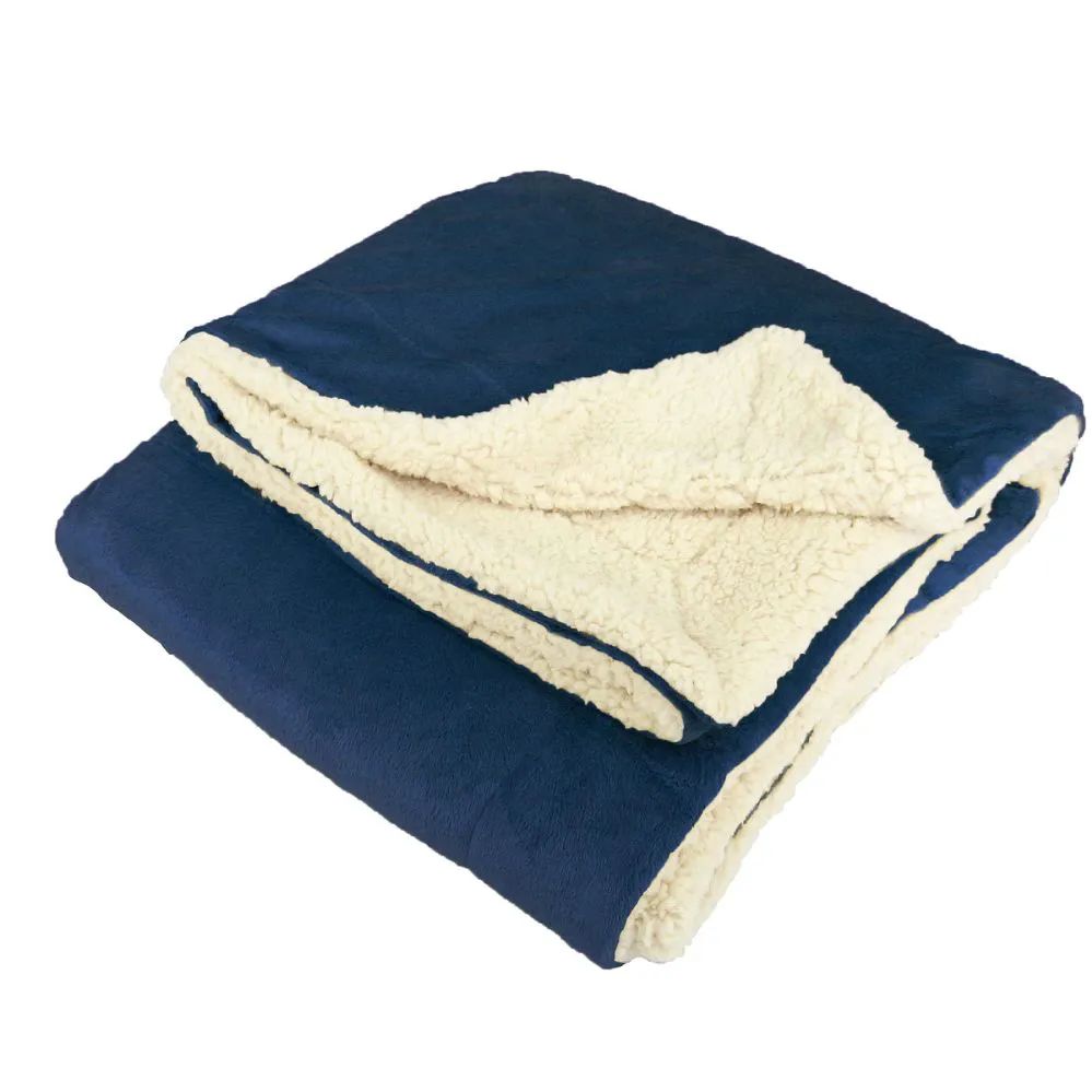 12 Pieces of UltrA-Plush Reversible Throw Blanket Navy