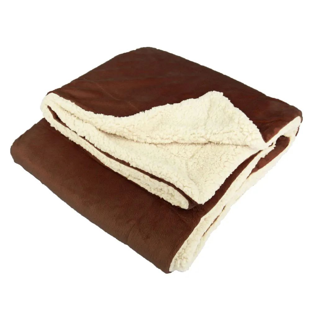 12 Pieces of UltrA-Plush Reversible Throw Blanket Chocolate