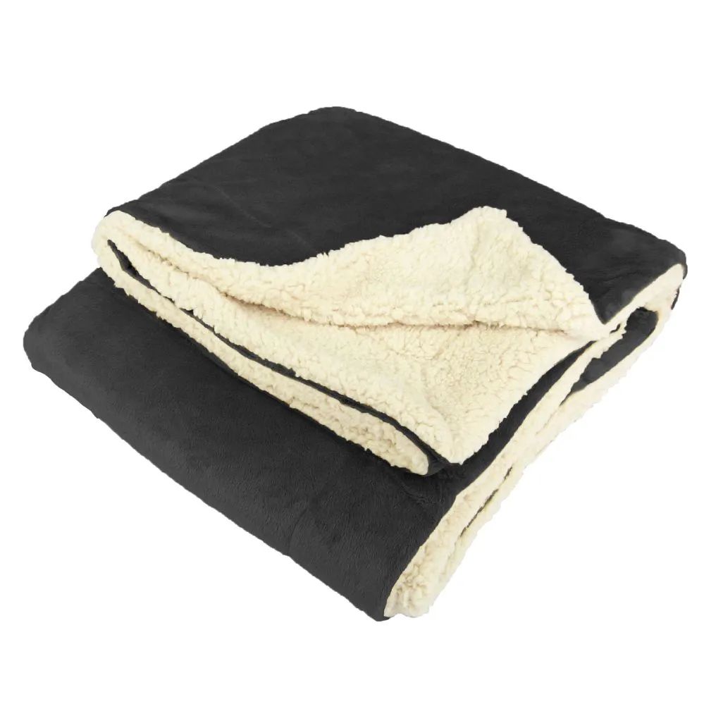12 Pieces of UltrA-Plush Reversible Throw Blanket Black